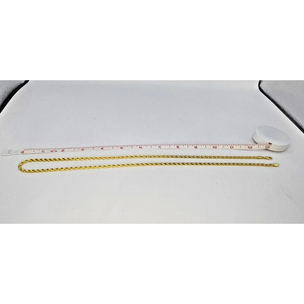 14K Yellow Gold Plated Rope Chain Necklace 3mm 26” Twisted Unisex – 21g – NEW